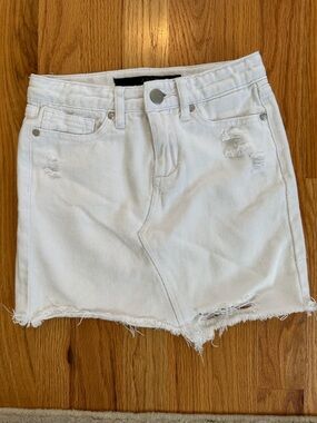 Joe's Jeans White Distressed Denim Skirt - Girls